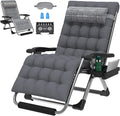 ZENPETIO Oversized Zero Gravity Chair, 33In XXL Zero Gravity Recliner Lounge Chair, Anti Gravity Chair for Indoor and Outdoor, Reclining Camping Chair for Lawn and Patio w/Cushion and Footrest, 500LBS