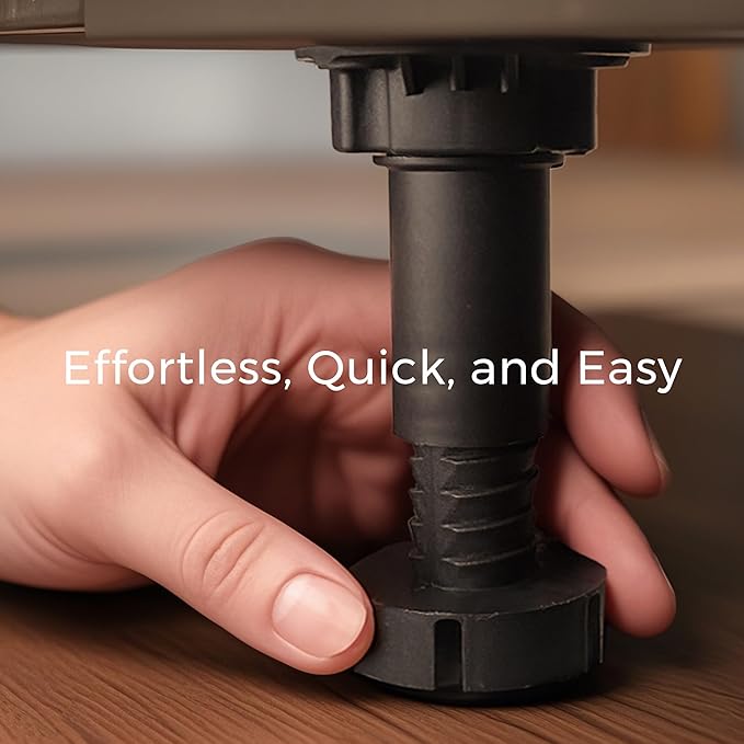 Adjustable Furniture Leveling Feet | Heavy-Duty Cabinet Levelers for Bed Frames, Desks, Shelves & Workbenches | Easy Install | Non-Slip, Commercial-Grade Support | 12-Pack (3.5”-6”)