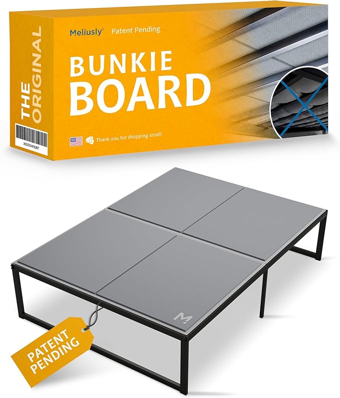 Meliusly Heavy Duty 10mm Bunkie Board Full Size (54x75'') Patent Pending Low Profile Bed Board Design - Breathable, Noise Minimizing, Moisture Resistant Bunkieboards, Low Profile Bed Support