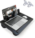Laptop Desk for Bed, Lap Desk with Cushion, Laptop Stand for Bed, Fits up to 17.3” Laptop, Tablet and Phone Holder with Cellphone Stand (Black)