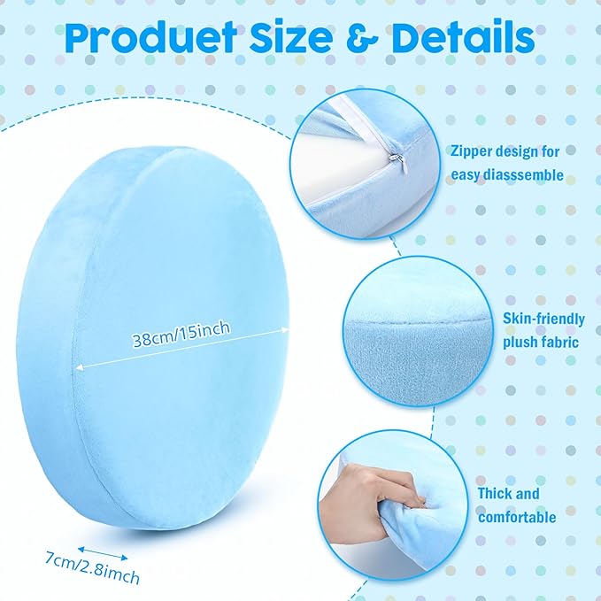 GlikCeil 8 Pcs Round Floor Pillow Cushions for Kids Classroom 15'' Soft Flexible Seating Chair Floor Seats for Reading Corner Playroom - Winter & Spring School Supplies (Creamy Pastels Series)