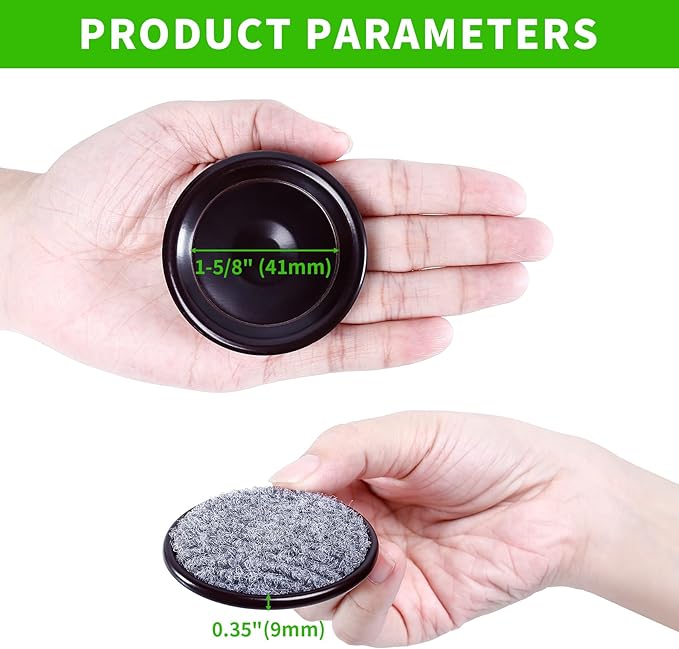 1 5/8" Round Carpet Bottom Furniture Caster Cups, Reusable Furniture Sliders for Hardwood Floors,Felt Furniture Pads Coasters to Protect Tile or Laminate Floors from Scratches, Brown/Gray (24 Pack)
