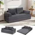 COMAX Convertible Sofa Bed, Folding Floor Couch Corduroy Fold Out Couch Bed Futon Sleeper Mattress with Pillows, Boneless Sofa Comfy Lounge Loveseat for Living Room Bedroom, Grey