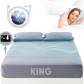 Grounding Sheets King Size, 95% Organic Cotton + 5% Pure Silver Fiber, Grounding Sheet Earth Connected Bedding (King - 77"x 80"x 13" Gray) Fitted Earth Sheets with Grounding Cord