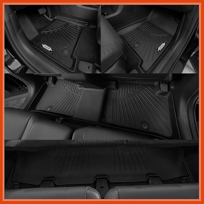 All Weather Floor Mats for 2018-2026 Volkswagen Atlas 6 Seats with 2nd Row Bucket Seat Floor Mats &Trunk mat with Backrest mats & 2nd Backrest mats for Volkswagen Atlas Accessories Floor Liner
