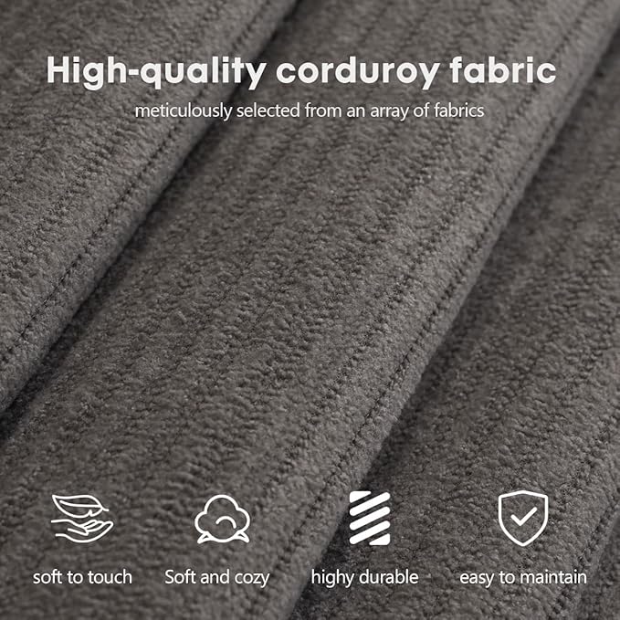 YUODL 78.8" Modular Sofa Bed - 4-in-1 Convertible Design with Corduroy Fabric and High Density Sponge, Removable Cover and Fixed Frame
