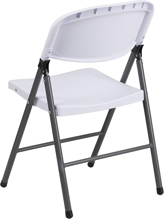 Flash Furniture Mirra Plastic Folding Chairs for Parties and Weddings, Lightweight Commercial Event Seats with 330-lb. Static Weight Capacity, Set of 6, White