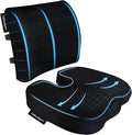 assountgh Seat Cushion &Office Chair Cushion,Lumbar Support Pillow for Office Chair,Ergonomic Memory Foam Non-Slip Office Chair Cushion,Back Support Cushions for Tailbone&Sciatica Pain Relief Black