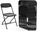 Folding Chairs 10 Pack, Plastic Folding Chairs for Outside, Heavy Duty Foldable Chairs, Sturdy Metal Folding Chairs, 350 lbs Capacity, for Patio, Garden, Camping, Black