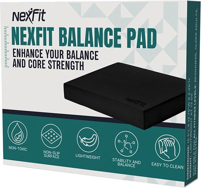 NexFit High-Density Balance Pad - Durable TPE Foam Balance Pad Physical Therapy, Foam Exercise Pad with Non-Slip Surface, Lightweight for Home & Gym Workouts, Core Strength & Balance Enhancement