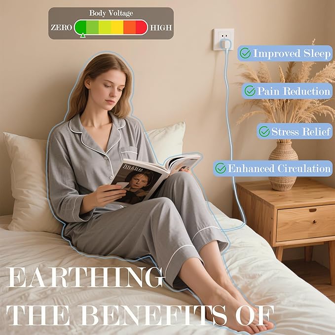 Ali King Grounding Sheets - Twin XL Size, Soft Cotton with Silver Fiber, 15'' Deep Pocket Earth Grounding Fitted Bed Sheets for Improved Sleep (Beige, Twin XL 39''*80''*15'')