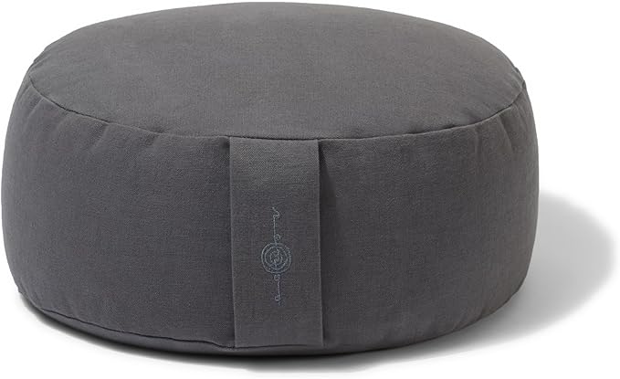 Meditation Cushion Set by renoo - Durable Comfortable Organic Cotton, Linen, Hemp - Modern Zafu Zabuton - Buckwheat Kapok Filled Floor Pillow Yoga Bolster in 15 Colors Washable Cover