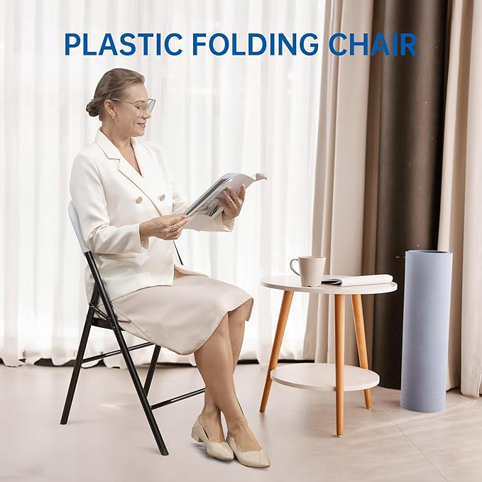 Winlice 30 Pack Thicker 800 LBS White Folding Chairs, Commercial Grade Folding Chair, Foldable Chairs for Events