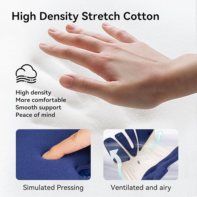 BKT Lumbar Support Seat Cushions Oversized Edition Ergonomic Office Chair for Students Office Workers Nursing Mothers Long Sitting Outdoor Fishing Floor Chair (XL-Prussian Blue)
