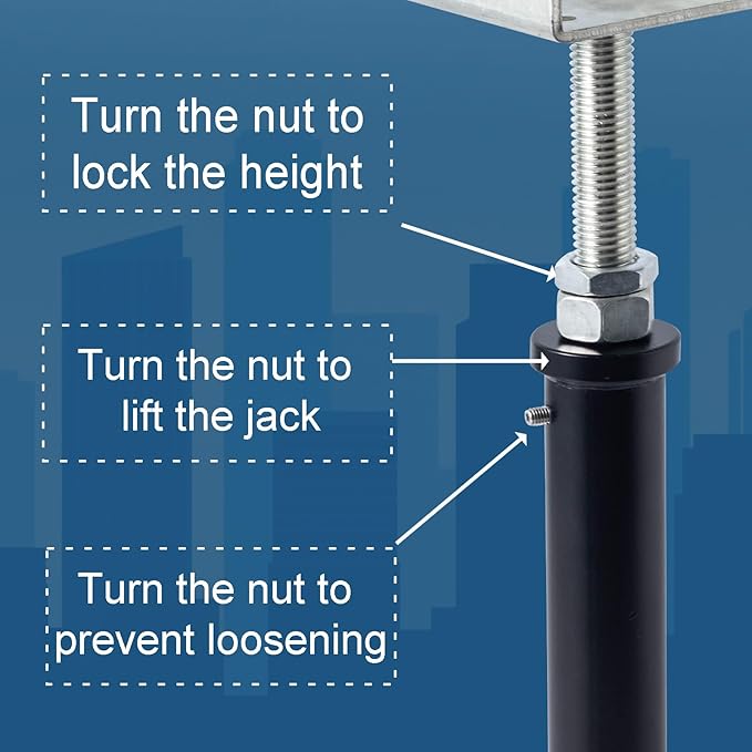 YXGJDP 2 Pack U-Shaped Floor Jack - Adjustable Steel Beam Support for 4x2, 4x4, 4x6 Joists Heavy Duty Screw Jack with U-Head Telepost & House Jack.6-8.5 Inch Adjustment Range.