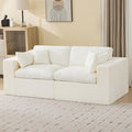 88''Cloud Boneless Sectional Couch, Modular Sectional Sofa Deep Seat, Upholstered Convertible Comfy Loveseat Chenille Memory Foam Sofa Couches for Living Room, Beige