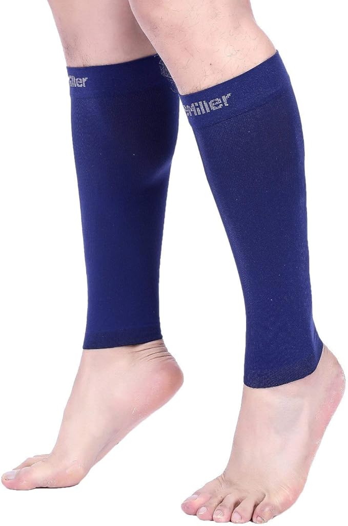 Doc Miller Compression Calf Sleeve for Men & Women – 20-30mmHg Graduated Support for Running, Shin Splints, Calf Strain – Knee High, Small to 6XL Plus Size