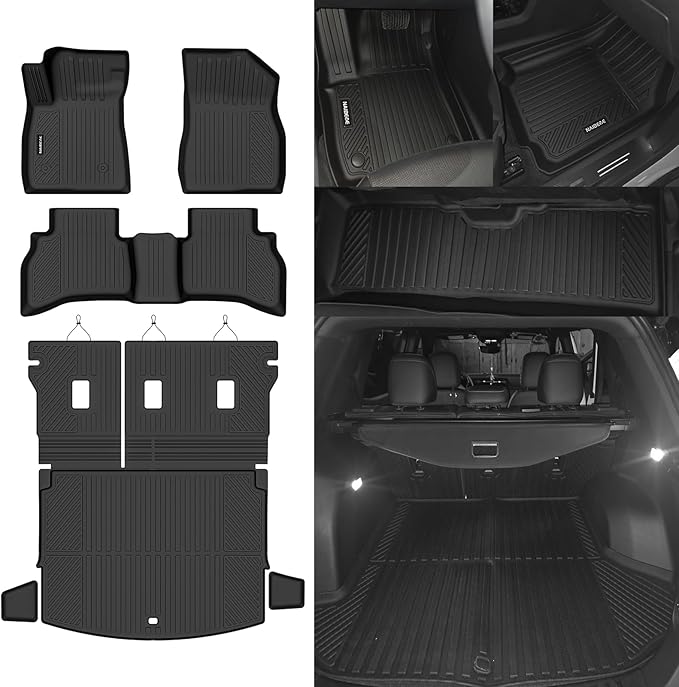 Naibeve Floor Mats for 2021-2025 2026 Chevrolet Trailblazer (Only Fit AWD) - All Weather Custom Fit for Trailblazer Floor Mats Trunk Mat with Backrest Mats (Only Fit Cargo in Upper Deck Position)