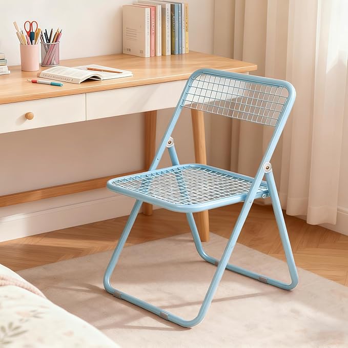 2 Pack Folding Chair,All Blue Color,Single Piece,Foldable Space - Saving Design for Indoor/Outdoor Use