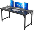 47 X 23.6 Inch Computer Desk, Office Desk w/Deeper Carbon Fiber Desktop, Modern Simple Study Table w/Sturdy Metal Frame & Large Legroom, Gaming Writing Work Desk for Home Office, Bedroom