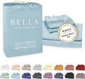 Bella Coterie Luxury Bamboo Viscose King Size Sheet Set | 100% Organically Grown | Ultra Soft | Cooling for Hot Sleepers | 18" Deep Pocket [Coastal Blue]
