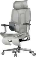 Hbada E3 Air Ergonomic Office Chair, Big and Tall Office Chair - with 3-Zone Dynamic Lumbar Support, 3D Adjustable Headrest, 4D Adjustable Armrests, Swivel, Grey(with Footrest)