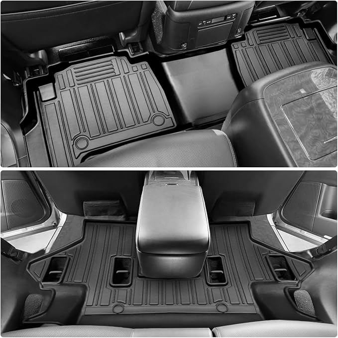 3rd Row Backrest Mats & Cargo Liner Compatible for 2019-2024 Infiniti QX80 Cargo Liner 2019-2024 Nissan Armada Trunk Mat All Weather Protectors Accessories (2-in-1, Fit 8 Seat)