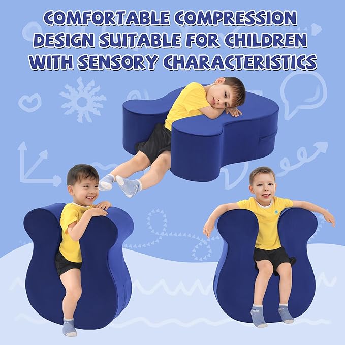 BALAPET Soft Squeeze Sensory Seat for Kids, Calming Compression Chair with Sensory Needs Wobble Seat for Sensory Kids, Washable Cover, Rocking Design,Ideal Gift for Boy Girl