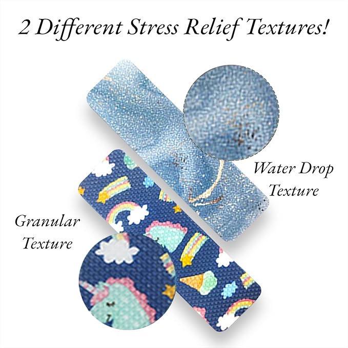 48 Calm Strips, Sensory Stickers Different Textures (2 Textures), Anxiety Relief Items, Sensory Strips, Calming Strip Classroom Pack, Fidget Stickers, Fidget Strips (48)