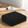 PRIMEPATIO Floor Pillow for Adults, 4" Square Floor Cushions with Washable Cover, Large Corduroy Meditation Pillow, 24 inches Tatami Seat with Handle for Living Room or Yoga, Black