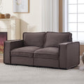 HEAY-YO 67 Inches Modern Modular Sectional Sofa,2-Seater Comfy Couch with High Density Foam and Armrests,Floor Sofa for Living Room Bedroom Apartment,Linen Grey