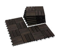 VICTORY RELAX Acacia Wood Decking Tiles 9PCS - Easy Snap Interlocking Deck Tiles for Patio Poolside Balcony Decor - All Weather Waterproof Flooring for Indoor & Outdoor (Round Joints)