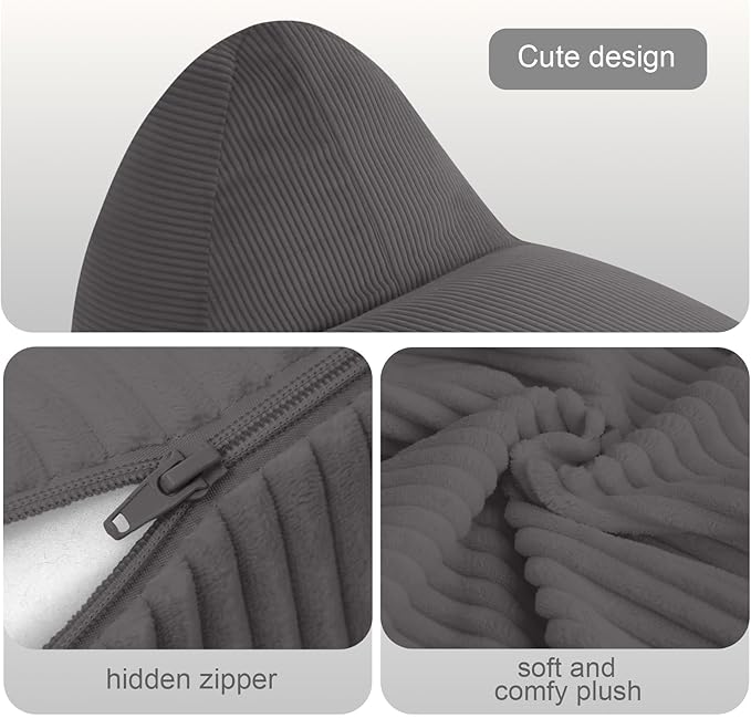 COMAX Bean Bag Chairs for Kids, Kid Beanbag Chair with Filler, Toddler Lounge Bean Chair Corduroy, Lazy Floor Lounger for Girls and Boys Stuffed, Grey