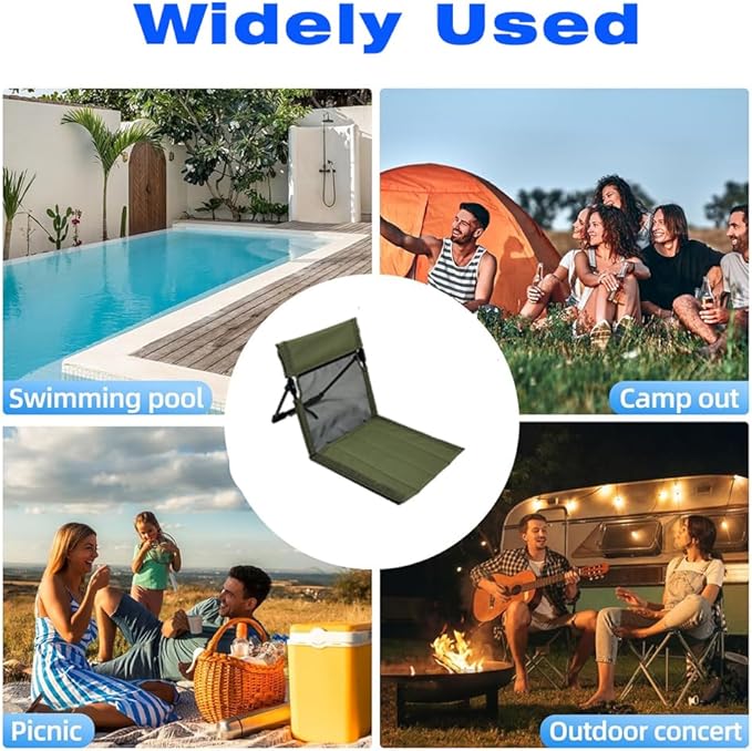 Portable Camping Chair with Mesh Backrest,Lightweight Foldable Beach Chair with Carry Bag for Swimming Poolside Sunbathing Picnic Lawn Road Trips (Green)