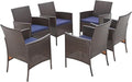 Sophia & William Wicker Patio Chairs Set of 6, 6 Pcs All-Weather Rattan Outdoor Dining Chairs with Seat Cushions