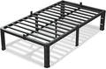 VIPSHOW 12 Inch Twin Size Bed Frame, 3500Lbs Heavy Duty Metal Platform with Round Corner Legs Mattress Slide Stopper, Steel Slat Support No Box Spring Needed, Noise Free, Non-Slip, Easy Assembly