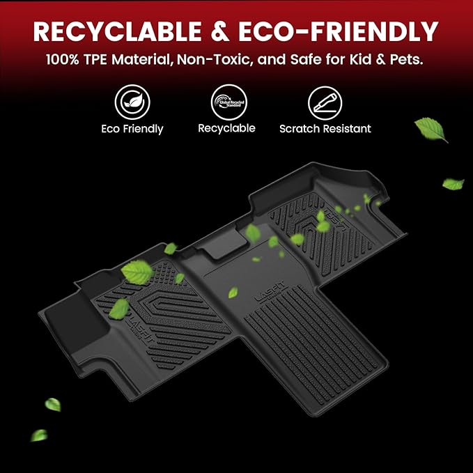 LASFIT Floor Mats for 2018 2019 2020 2021 2022 2023 2024 2025 Dodge Ram Promaster 1500 2500 3500, All Weather TPE Custom Fit Car Mats Floor Liners 1st Row Only, Black