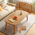 RUNNUP Modern Wood Coffee Table for Living Room Center, Minimalist Display Coffee Table, Foldable Side End Table, 47" L x 22" W x 17" H Natural