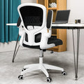 FelixKing Office Desk Chairs, Ergonomic PC Desk Chair with Wheels, Adjustable Lumbar Support and Height, Swivel Computer Chair with Flip-up Armrests, Ergo Mesh Backrest for Working (White)
