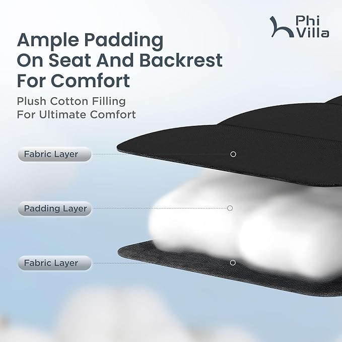 PHI VILLA XXL Oversized Padded Zero Gravity Chair Set of 2, Foldable Patio Recliner, 30" Wide Seat Anti Gravity Lounger with Armrest and Cup Holder, Support 400 LBS (Navy Blue)