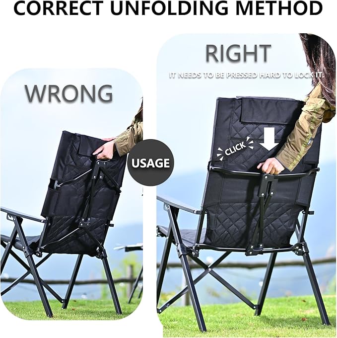 Aluminum Reclining Camping Chair, Heavy Duty Folding Lawn Chairs with 4-Stage Adjustable High Back for Adults, Compact Foldable Outdoor Patio Reclining Chair (Khaki, 1 Pack)