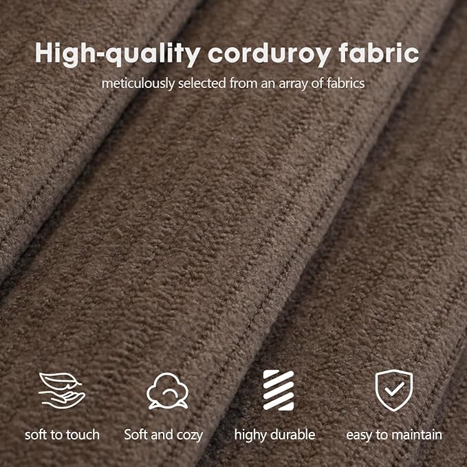 YUODL 78.8" Modular Sofa Bed - 4-in-1 Convertible Design with Corduroy Fabric and High Density Sponge, Removable Cover and Fixed Frame