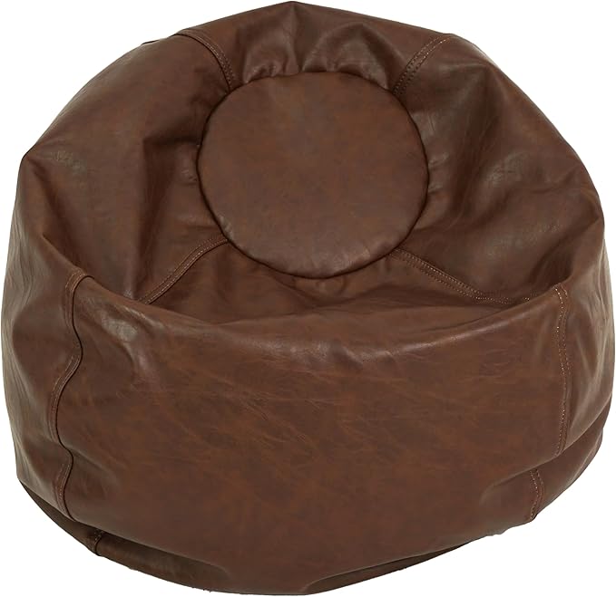 FDP Rustic Kid 22" Bean Bag Chair, Furniture for Kids, Perfect for Reading, Playing Video Games or Relaxing, Alternative Seating for Classrooms, Daycares, Libraries or Home - Walnut
