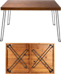 Sleekform Wooden Folding Dining Table for 4 - with Collapsible Hairpin Legs - 4 ft Portable Small Foldable Dining Room Table for Farmhouse Kitchen and Small Spaces - Walnut