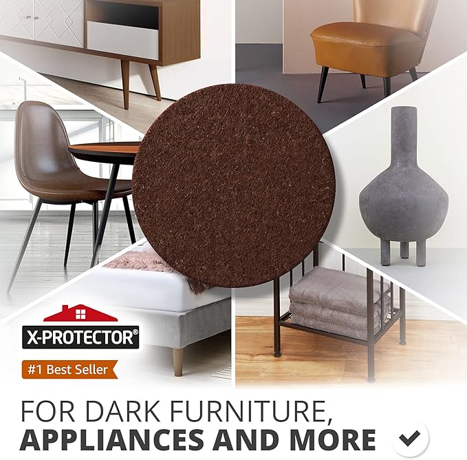 Felt Furniture Pads X-PROTECTOR 8 PCS - Premium 6” x 4 3/8” Heavy Duty Brown Felt Sheets! Cut Large Furniture Pads to The Size You Need - The Best Floor Protectors for Any Hard Floor!