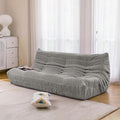 N&V Fireside Three Seater Sofa, Mid Century Armless Twin Size Floor Lounge Chair, Soft Premium Corduroy Floor Sofa, Accent Chair for Living Room, Bedroom (Harbour Grey)