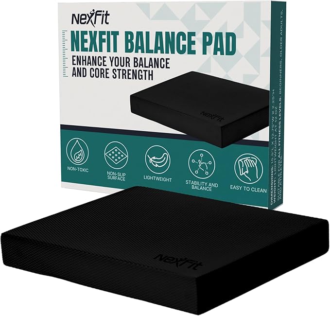NexFit High-Density Balance Pad - Durable TPE Foam Balance Pad Physical Therapy, Foam Exercise Pad with Non-Slip Surface, Lightweight for Home & Gym Workouts, Core Strength & Balance Enhancement