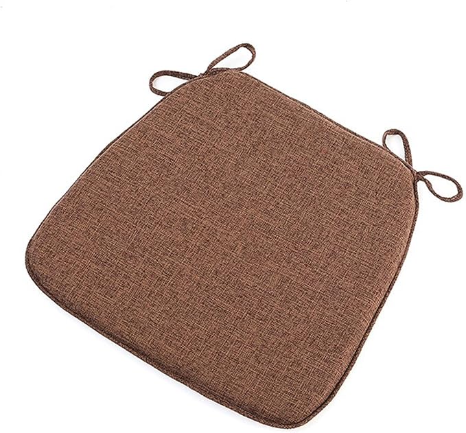 Chair Pads with Ties 18x17, Memory Foam Kitchen Chair Cushions with Ties 18 Inch, Non Slip Chair Pads for Dining Chairs Set of 2 4 6, Seat Cushions Covers Washable and Removable with Zipper,F,4