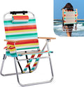 VINGLI Aluminum 17" Backpack Beach Chair – Tall Beach Chairs for Adults, Portable with Adjustable Straps, 3-Position Reclining, Cup Holder, High Lightweight Beach Chairs for Beach