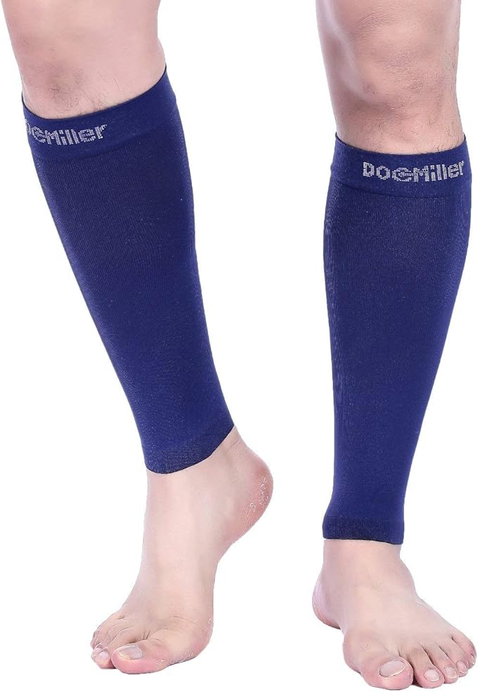 Doc Miller Compression Calf Sleeve for Men & Women – 20-30mmHg Graduated Support for Running, Shin Splints, Calf Strain – Knee High, Small to 6XL Plus Size